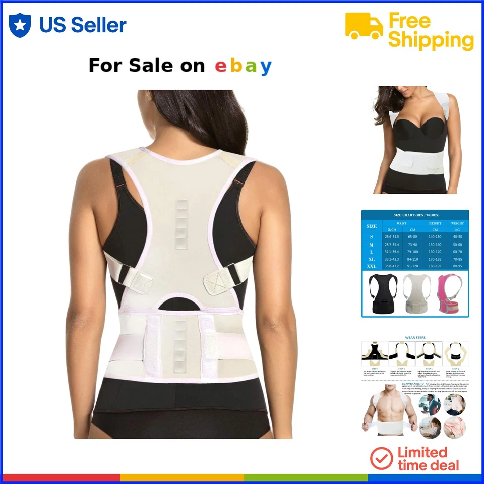 Soporte magnético de postura para espalda para cuello hombro superior alivio del dolor inferior Foto 1 de 4