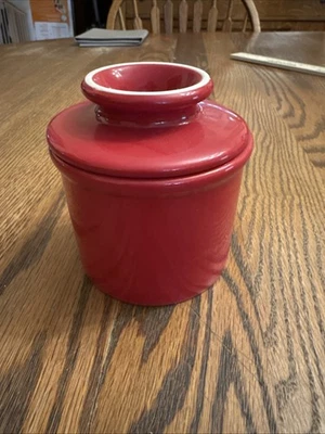 Butter Bell Crock by L. Tremain Red 2006 The Original 4 3/4" x 3 1/2" - Image 1 of 4