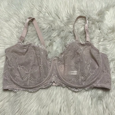 Бюстгальтер Torrid 42DD розовый балконет без подкладки на косточках с застежкой сзади полупрозрачный - Изображение 1 из 4