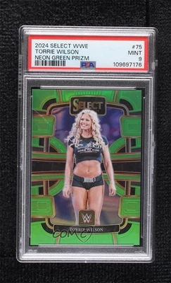 2024 Panini Select WWE Concourse Neon Green Prizm /75 Torrie Wilson PSA 9 MINT - Image 1 of 2
