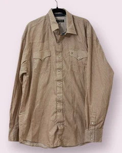 Camisa Stetson Western XL Frontal A Presión Geométrica Perla Botones Marrón Blanco Rodeo - Imagen 1 de 12