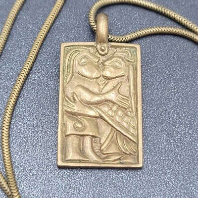 Collar de latón para matrimonio sagrado Freyr y Gerdr cadena de serpiente de 18" Foto 1 de 4