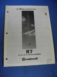 CUSHCRAFT R7 Antenna Assembly Instructions Ham Radio QRP (Free Shipping!) - Zdjęcie 1 z 5