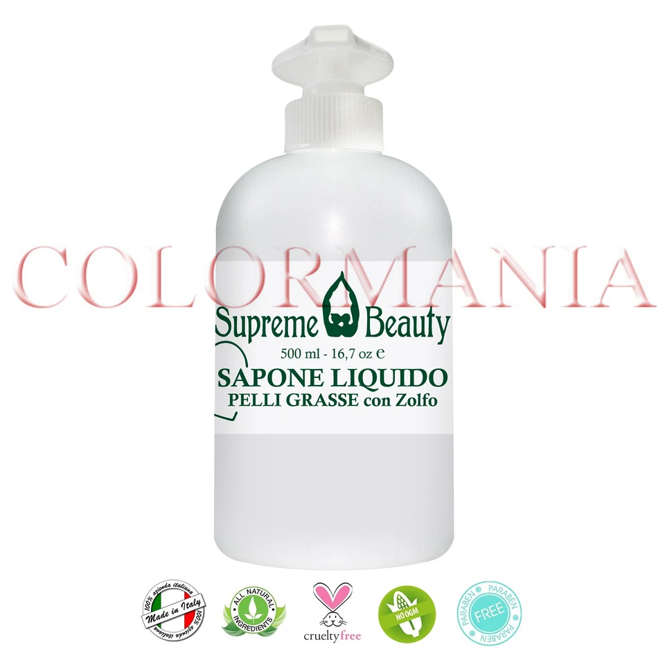 SUPREME BEAUTY SAPONE DETERGENTE VISO PELLE GRASSA ALLO ZOLFO 500 ML ESTETISTA - Immagine 1 di 1