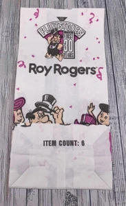 Vtg Roy Rogers Restaurant 30th Anniversary Flintstones Kids Meal Paper Bag Rare - Picture 1 of 3