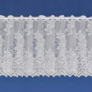 Lynsey Traditional Floral Flowers White Lace Cafe Net Curtain SOLD BY THE METRE - Picture 1 of 1