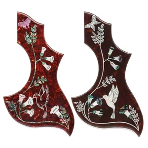 Hummingbird Acoustic Guitar Pickguard Thick Inlaid Abalone Flower Self-adhesive - Picture 1 of 16