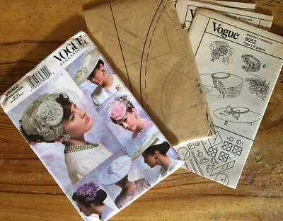 Vogue V8052 HATS 5 Patterns Modern does cira 1950s Millinery One size Uncut New - Image 1 of 4