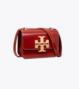 NEW TORY BURCH ELEANOR SPAZZOLATO SMALL CONVERTIBLE SHOULDER BAG, Brick Red - Picture 1 of 10