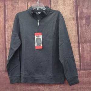 Kirkland Signature Mens Dark Grey 1/4 Zip Pullover Medium - Picture 1 of 7