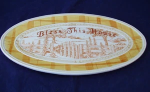 Fitz and Floyd Grand Haven Oval Server Relish Tray Bless This House FF Porcelain - Picture 1 of 4