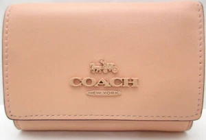 NUEVA Auténtica Cartera COACH Micro Snap Cuero Liso Desteñido Rubor - Imagen 1 de 9