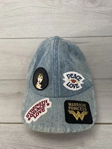 Wonder Woman Hat Cap Strap Back Blue Denim Adjustable Women Superhero DC Comics - Picture 1 of 9