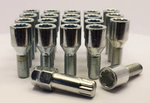 20 X M12 X 1.5, 26mm Fil , Tuner Boulons Y Compris Cadenas avec Clé (Argent) - Bild 1 von 5