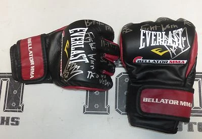 King Mo 2x Signed Bellator 131 Fight Worn Used Gloves PSA/DNA COA Muhammed Lawal - Image 1 of 4