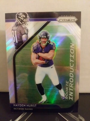 Hayden Hurst RC - 2018 Prizm Rookie Introductions Silver Prizm #RI-8 - Ravens - Image 1 of 2