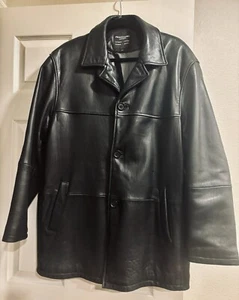 Pronto Uomo Lambskin Leather Jacket Coat Men Lg Hipster Black Pockets EUC - Picture 1 of 8