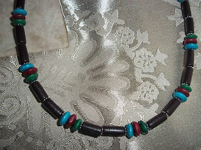 Hand Crafted 21 inch Unisex Wood Bead NECKLACE with MAGNETIC Clasp C-32 - Image 1 of 3