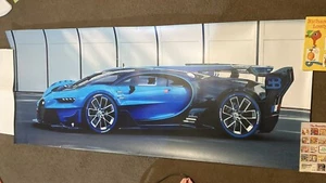 Bugatti Chiron Vision Grand Turismo Poster 58x22 LeMans Race Car Veyron Large - Picture 1 of 2
