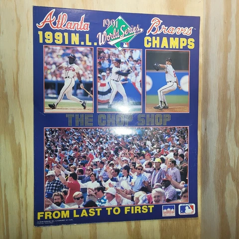 Atlanta Braves 1991 N.L. CHAMPS Vintage Original 22x34 POSTER - Smoltz, Justice+ Cover