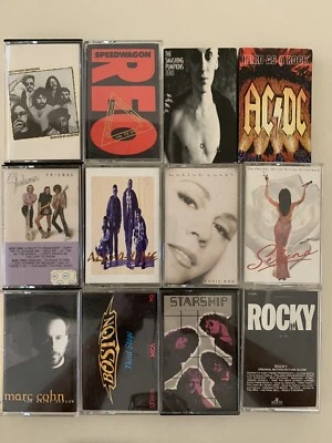 12x - Cassette Tape Lot -  AC/DC Rocky Selena Boston Star Ship Reo Shalamar - Image 1 of 3
