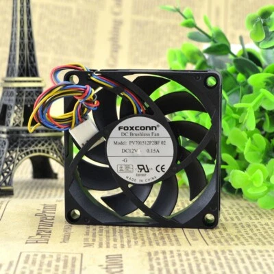 1 PCS  FOXCONN Fan  PV701512P2BF 02 DC 12V 0.15A 7CM 7015 4-wire PWM cooling fan - Image 1 of 2