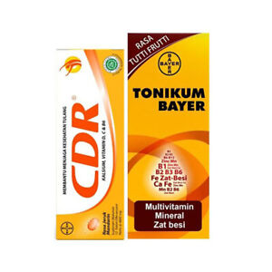 [BAYER] Set CDR Calcium Vitamin C Effervescent 10 Tablets + Tonikum Syrup 330ml