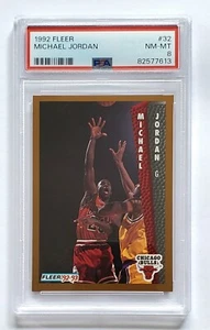 1992 Fleer MICHAEL JORDAN #32 PSA 8 NM-MT HOF Bulls - Bild 1 von 2