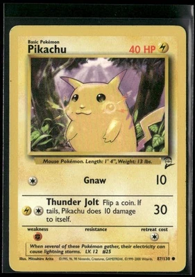 2000 Classic - Base Set 2 Vintage Pokemon Pikachu Basic/Common #87/130 NM - Image 1 of 3