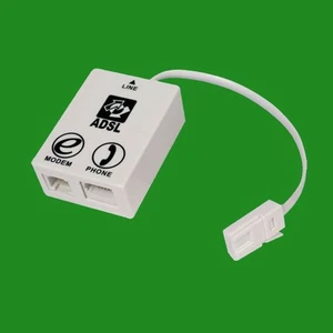 BT ADSL Broadband Micro Filter Phone Modem Line Telephone RJ11 Fly Lead White - Afbeelding 1 van 3