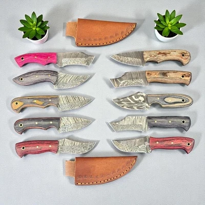 Hunting Knives | Lot of 10 | Damascus Steel | Premium Pakka Wood Handle | D1022 - Image 1 of 4