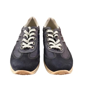 Ecco Blue Leather Suede Oxford Sneakers Womens 39 EU (8–8.5 US) Casual Comfort - Picture 1 of 10