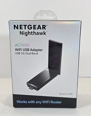 Netgear WiFi AC1900 USB 3.0 WiFi Adapter A7000 Nighthawk Dual Band New A7000 - Image 1 of 4