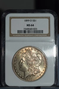 1899-O Morgan Silver Dollar MS64 NGC Copper Toned - Picture 1 of 9
