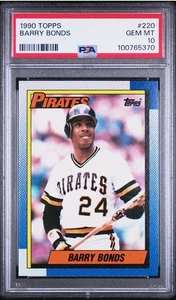 1990 TOPPS BASE BARRY BONDS # 220 PSA GEM MT 10 PIRATES - Picture 1 of 2