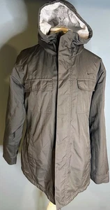 Nike Women’s Engineered Storm-Fit Jacket Coat Gray Hooded Size Medium Mid Length - Picture 1 of 8