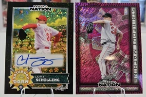 Curt Schilling 2025 Leaf Baseball Nation Black Sparkle Auto 1/1《Slab Ready》+ /5 - Picture 1 of 8