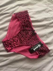 Gossard Animal Instinct Briefs XS - Pink & Black - Picture 1 of 3
