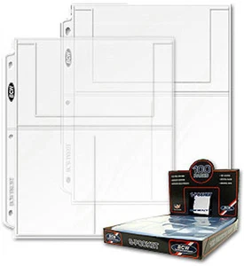 10 - 3 Pocket 4x6 Photo Postcard Page Protector by BCW Pro3T for 3 ring binders - Picture 1 of 2