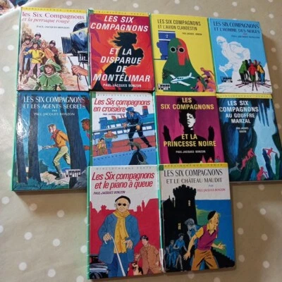 Lot de 10 Livres Bibliothèque Verte Les Six Compagnons Paul Jaques Bonzon Livre  - Photo 1/4