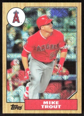 2017 3880B TOPPS 1987 DESIGN MOJO REFRACTOR Mike Trout Los Angeles Angels #87-MT - Image 1 of 2