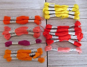Lot 22 Retors a Broder Cotton 11 yd Embroidery Thread Skeins No. 4 Multi Color - Picture 1 of 9