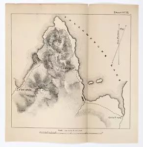1874 PLOVER POINT YELLOWSTONE LAKE WYOMING Map ORIGINAL Captain W.A. Jones - Picture 1 of 2