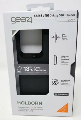 Funda de impacto Gear4 Holborn para Galaxy S20 Ultra 5G - Negra - Protección de 13 pies Foto 1 de 4