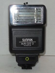 Sunpak Auto 322 D thyristor flash with OT-1D hot shoe For Olympus & other Camera