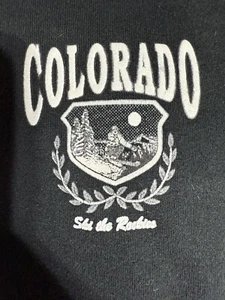 Vintage 90s Russell Athletic Colorado Ski The Rockies Sweatshirt Black XXL USA - Picture 1 of 10