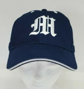 Gorra America Company Logo Béisbol Azul Marino Gorra Inglés Antiguo "M" Gancho y Lazo NUEVO - Imagen 1 de 5