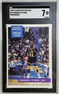 1990-1991 Kentucky Big Blue Shaquille O'Neal LSU College Rookie Card RC SGC 7 NM