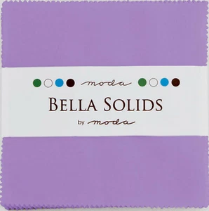 Hyacinth Bella Solids Moda Charm Pack 42 100% Cotton 5" Precut Quilt Squares - Picture 1 of 1