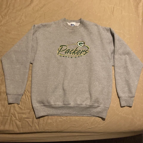 Vintage Green Bay Packers Sweater Men’s XL Pro Player Gray Crewneck Sweatshirt Cover